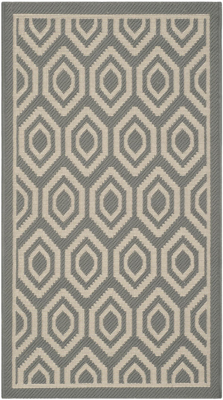 Safavieh Courtyard 2'-0" x 3'-7" Rug in Anthracite / Beige