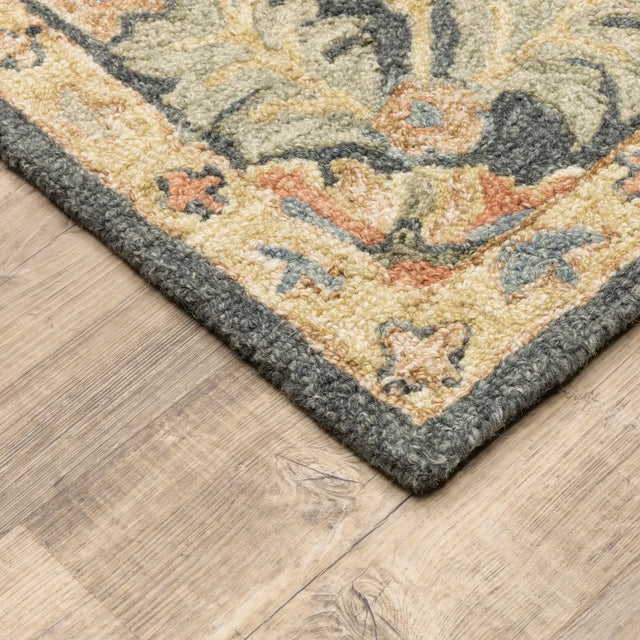 Oriental Weavers Sphinx Alfresco 28401 Blue / Green Rugs - corner detail