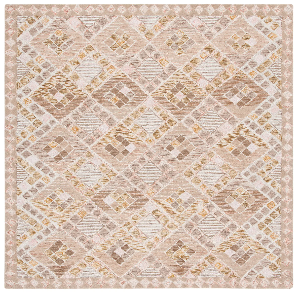 Safavieh Soho 6'-0" x 6'-0" Rug in Pink / Taupe