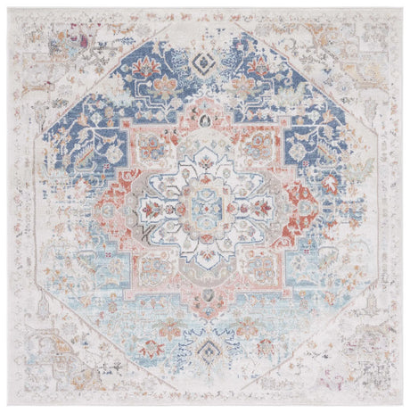 Safavieh Phoenix 500 6'-7" x 6'-7" Rug in Ivory / Blue