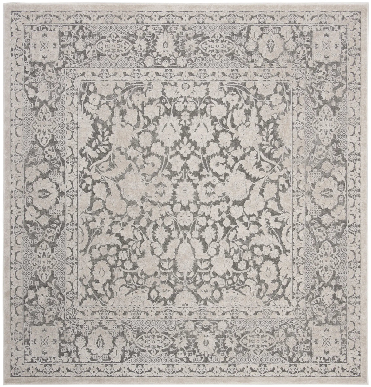 Safavieh Reflection 6'-7" x 6'-7" Rug in Dark Grey / Cream