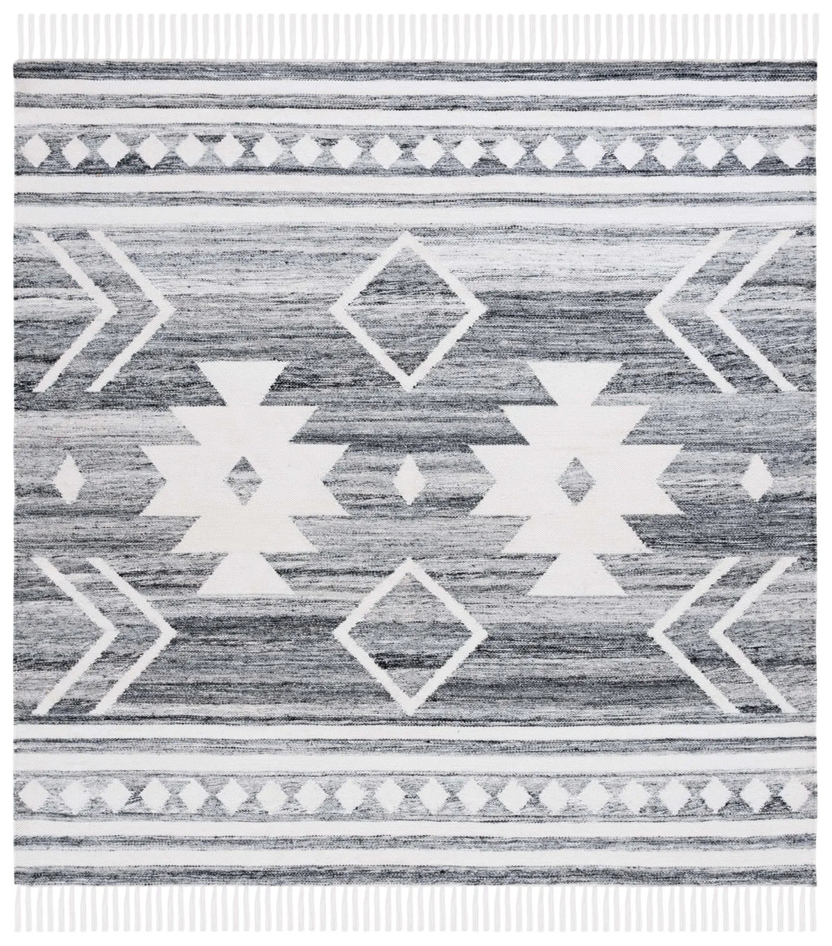 Safavieh Kilim 7'-0" x 7'-0" Rug in Grey / Ivory