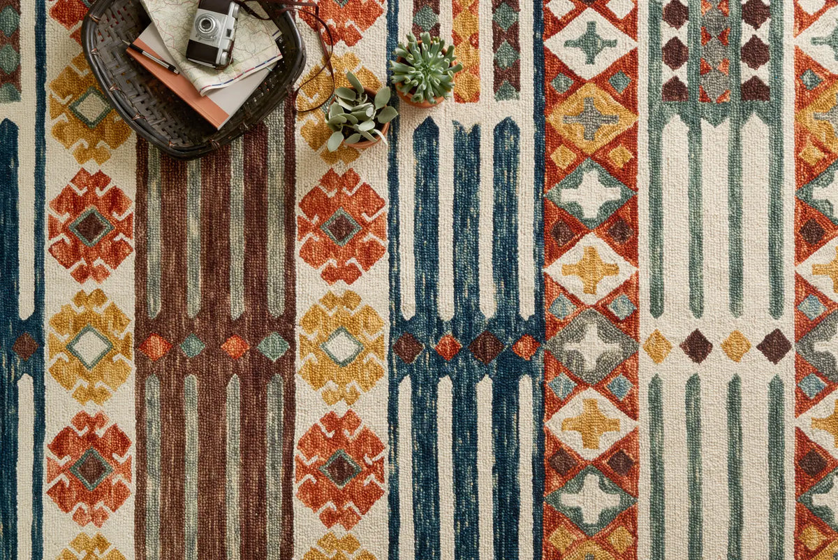Loloi Zharah Zr-08 Santa Fe Spice Rugs - styled aerial 2