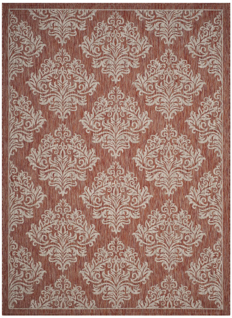 Safavieh Courtyard 6'-7" x 9'-6" Rug in Rust / Grey