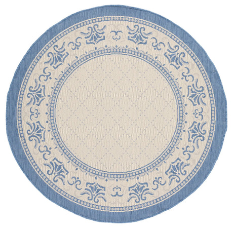 Safavieh Courtyard 5'-3" x 5'-3" Rug in Natural / Blue
