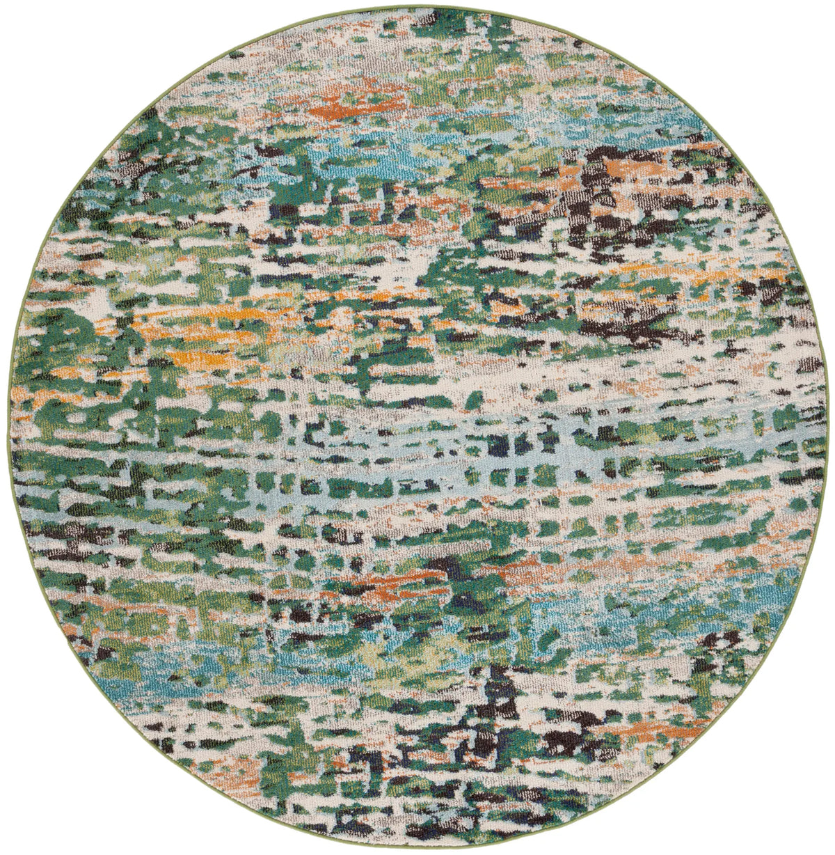 Safavieh Madison 6'-7" x 6'-7" Rug in Green / Rust