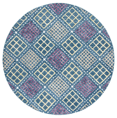 Safavieh Metro 6'-0" x 6'-0" Rug in Blue / Yellow