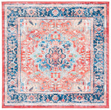 Safavieh Riviera 6'-7" x 6'-7" Rug in Navy / Red