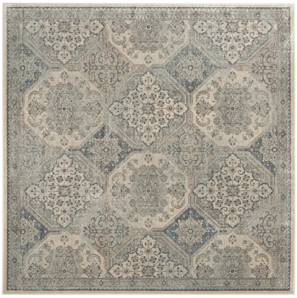 Safavieh Vintage 6'-0" x 6'-0" Rug in Cream / Blue