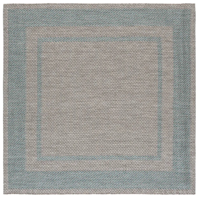 Safavieh Courtyard 6'-7" x 6'-7" Rug in Green / Aqua