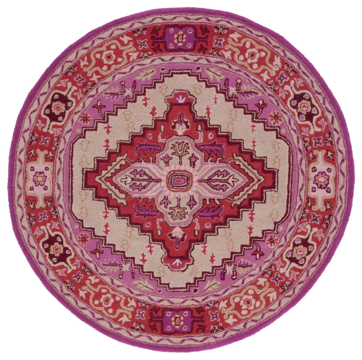 Safavieh Bellagio 5'-0" x 5'-0" Rug in Red Pink / Ivory