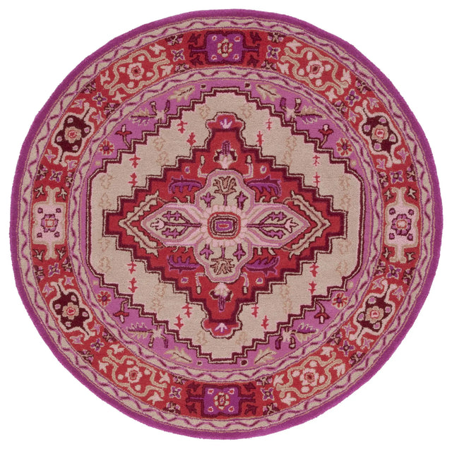 Safavieh Bellagio 5'-0" x 5'-0" Rug in Red Pink / Ivory