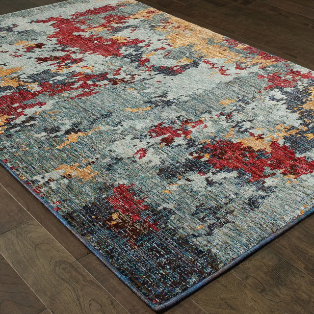 Oriental Weavers Sphinx Evolution 8036C Blue/Red Rugs - angle detail