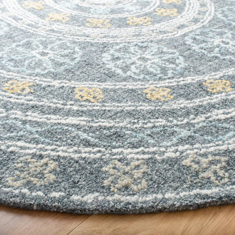 Safavieh Blossom 6'-0" x 6'-0" Rug in Charcoal / Yellow
