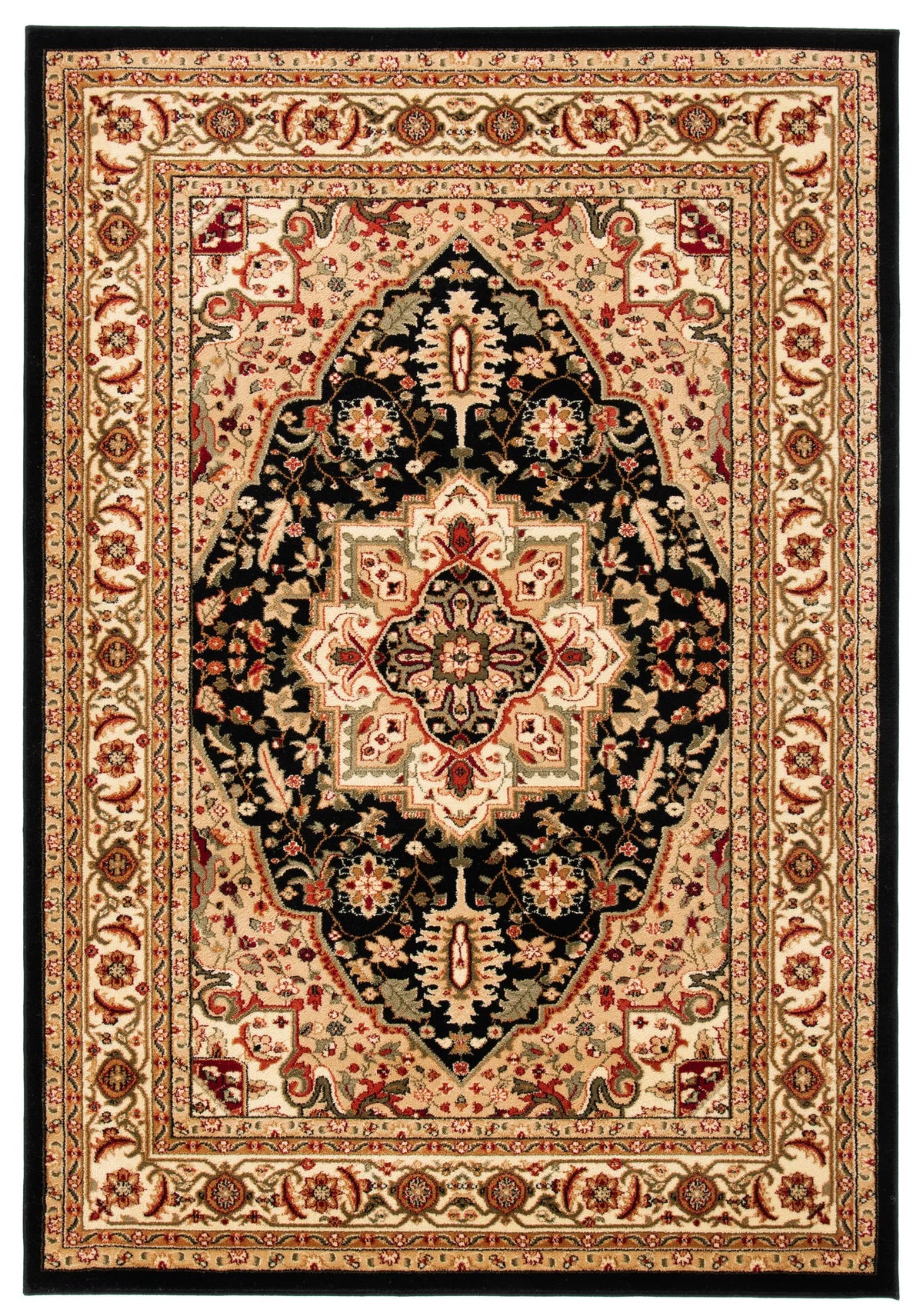 Safavieh Lyndhurst 4'-0" x 6'-0" Rug in Black / Beige