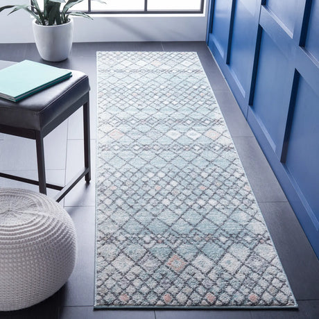 Safavieh Amsterdam 2'-3" x 8'-0" Rug in Light Blue / Ivory