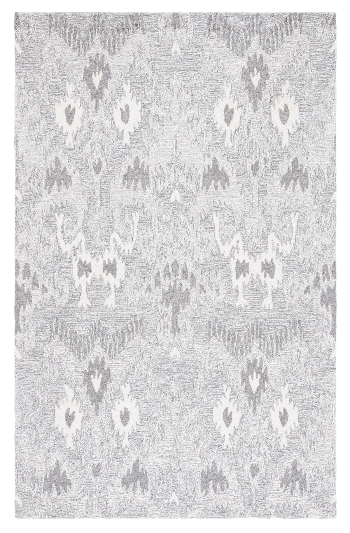 Safavieh Ikat 4'-0" x 6'-0" Rug in Grey / Ivory