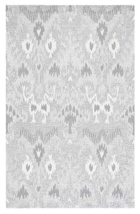Safavieh Ikat 4'-0" x 6'-0" Rug in Grey / Ivory