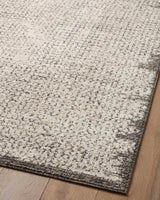 Loloi Darby Dar-04 Ivory/Stone Rug - angled corner on wood