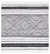 Safavieh Striped Kilim 6'-0" x 6'-0" Rug in Black / Ivory