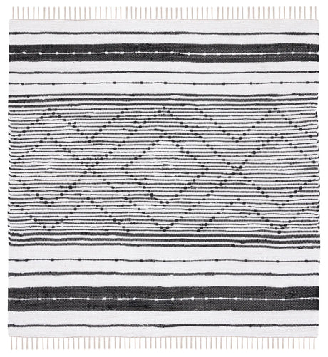 Safavieh Striped Kilim 6'-0" x 6'-0" Rug in Black / Ivory