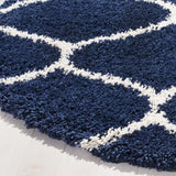 Safavieh Hudson Shag 5'-3" x 5'-3" Rug in Navy / Ivory