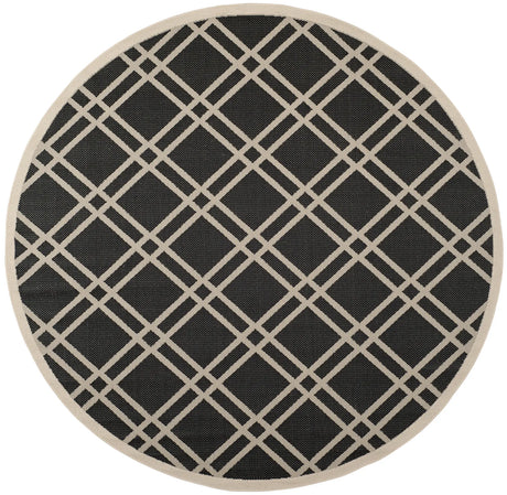 Safavieh Courtyard 7'-10" x 7'-10" Rug in Black / Beige