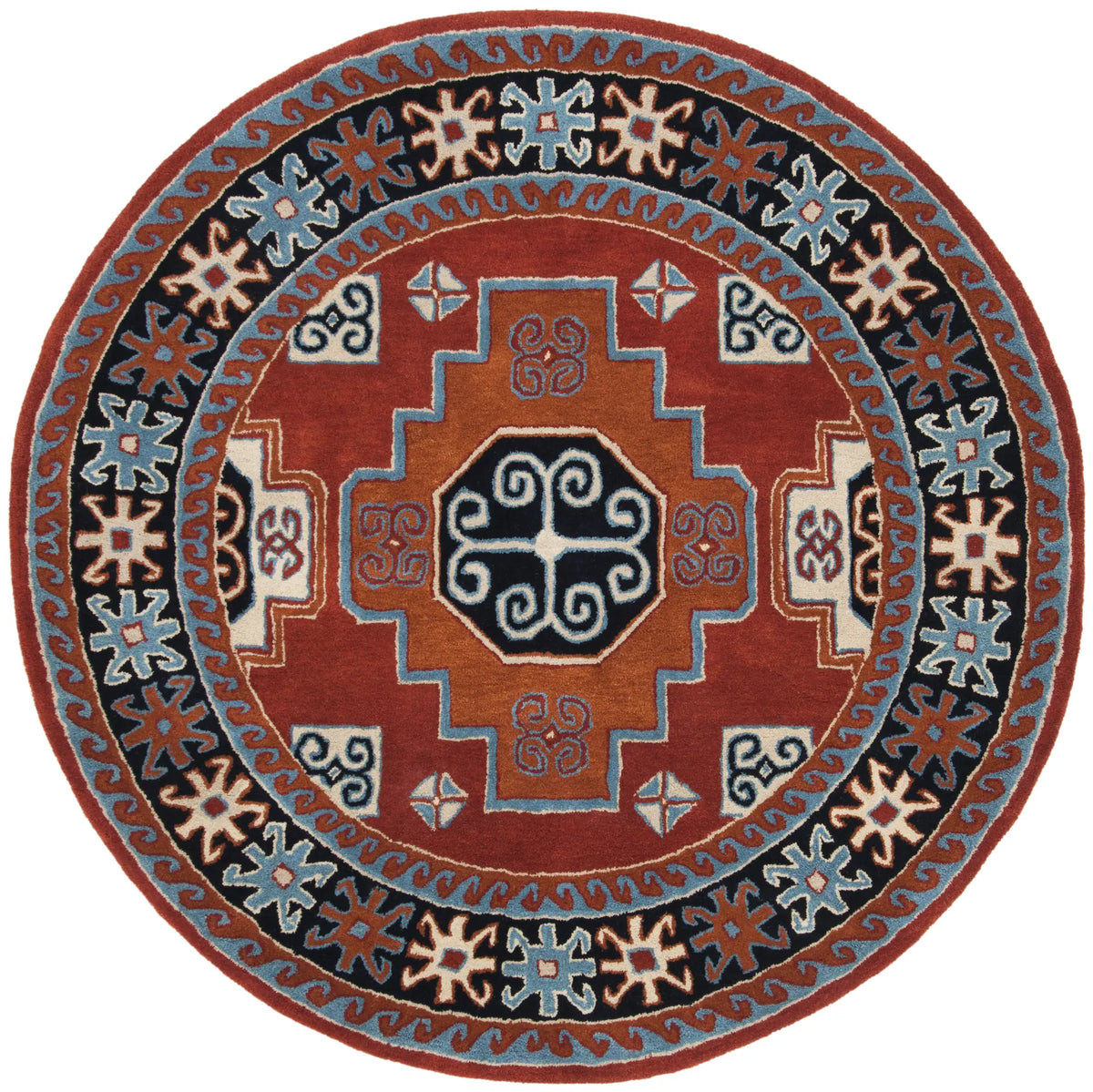 Safavieh Heritage 6'-0" x 6'-0" Rug in Red / Black