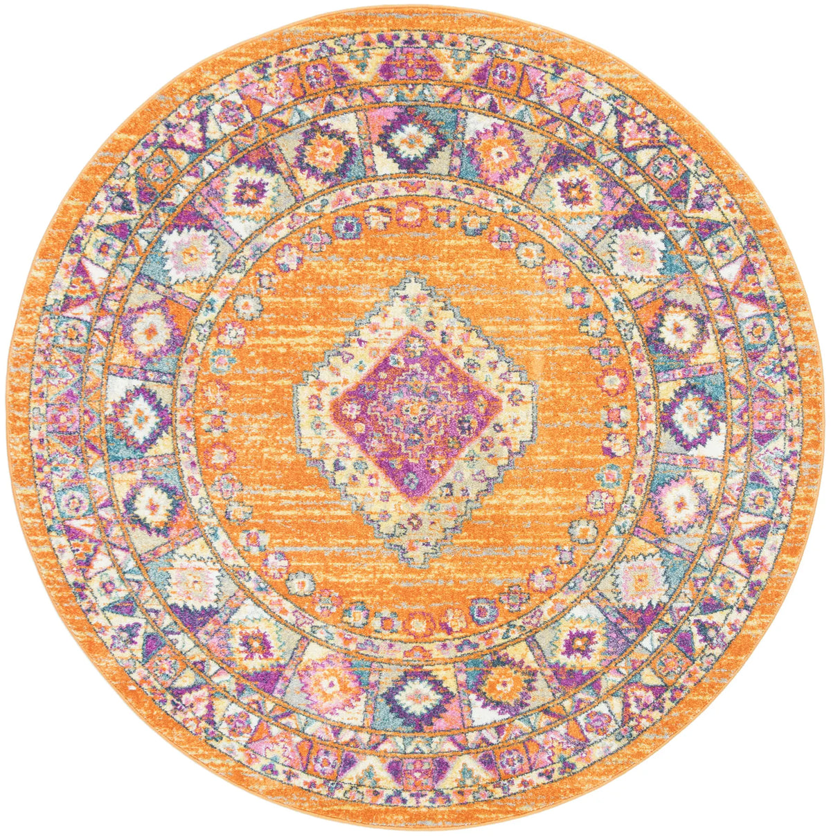 Safavieh Madison 5'-1" x 5'-1" Rug in Orange / Fuchsia