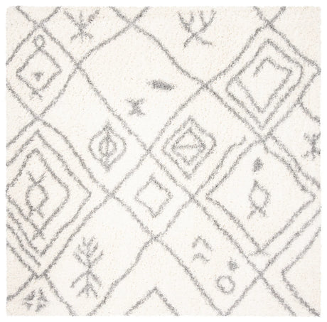 Safavieh Parma Shag 6'-7" x 6'-7" Rug in Cream / Grey