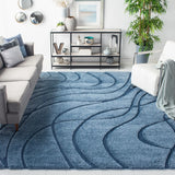 Safavieh Florida Shag 9'-6" x 13'-0" Rug in Light Blue / Blue