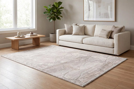 Dynamic Rugs Lazer 12676 Power Loomed Modern Light Grey Rug - Room