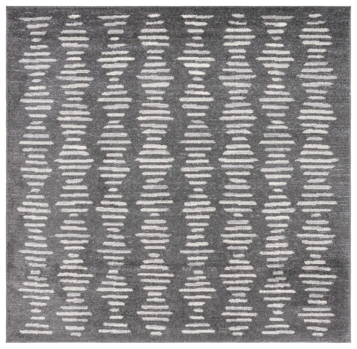 Safavieh Tulum 6'-7" x 6'-7" Rug in Dark Grey / Ivory