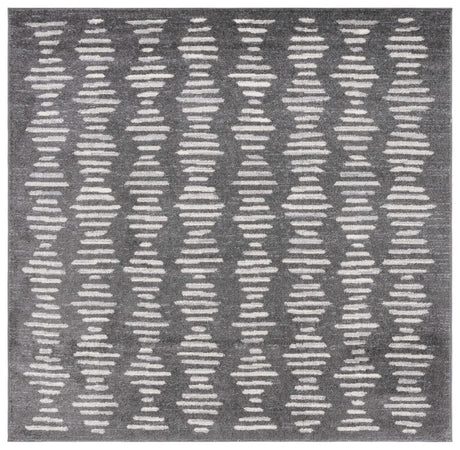 Safavieh Tulum 6'-7" x 6'-7" Rug in Dark Grey / Ivory