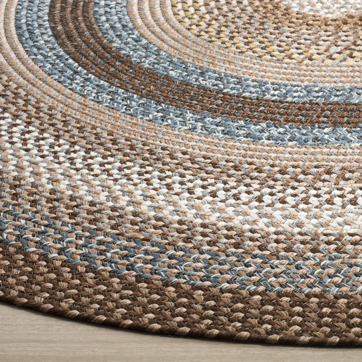 Safavieh Braided 5'-0" x 5'-0" Rug in Brown / Multi