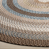 Safavieh Braided 5'-0" x 5'-0" Rug in Brown / Multi