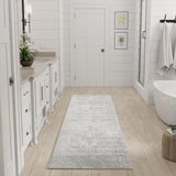 Nourison Astra Machine Washable ASW11 Machine Made Light Grey Rug