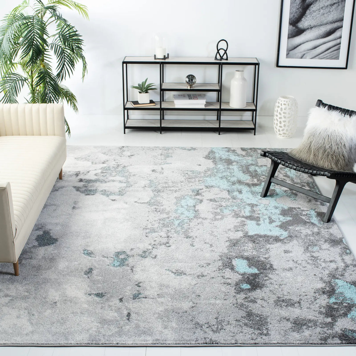 Safavieh Adirondack 10'-0" x 14'-0" Rug in Turquoise / Grey