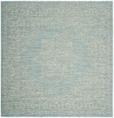 Safavieh Courtyard 6'-7" x 6'-7" Rug in Aqua / Grey