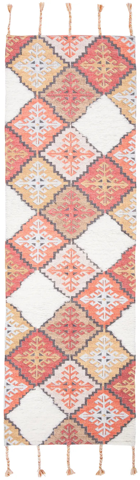 Safavieh Saffron 2'-3" x 8'-0" Rug in Rust / Ivory