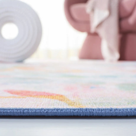 Safavieh Paint Brush 4'-4" x 6'-0" Rug in Blush Pink / Green