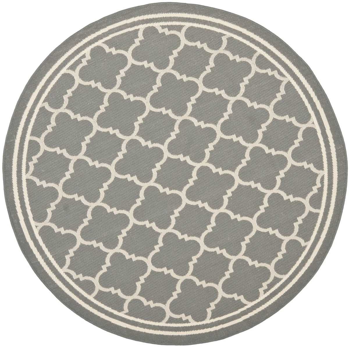 Safavieh Courtyard 5'-3" x 5'-3" Rug in Anthracite / Beige