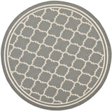 Safavieh Courtyard 5'-3" x 5'-3" Rug in Anthracite / Beige
