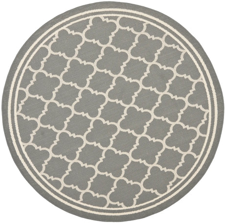 Safavieh Courtyard 5'-3" x 5'-3" Rug in Anthracite / Beige