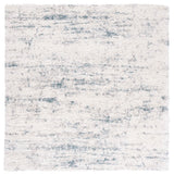 Safavieh Fontana Shag  800 6'-7" x 6'-7" Rug in Ivory / Teal