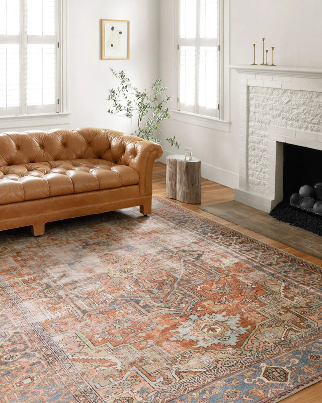 Loloi Loren Lq-15 Terracotta / Sky Rugs - room scene 3
