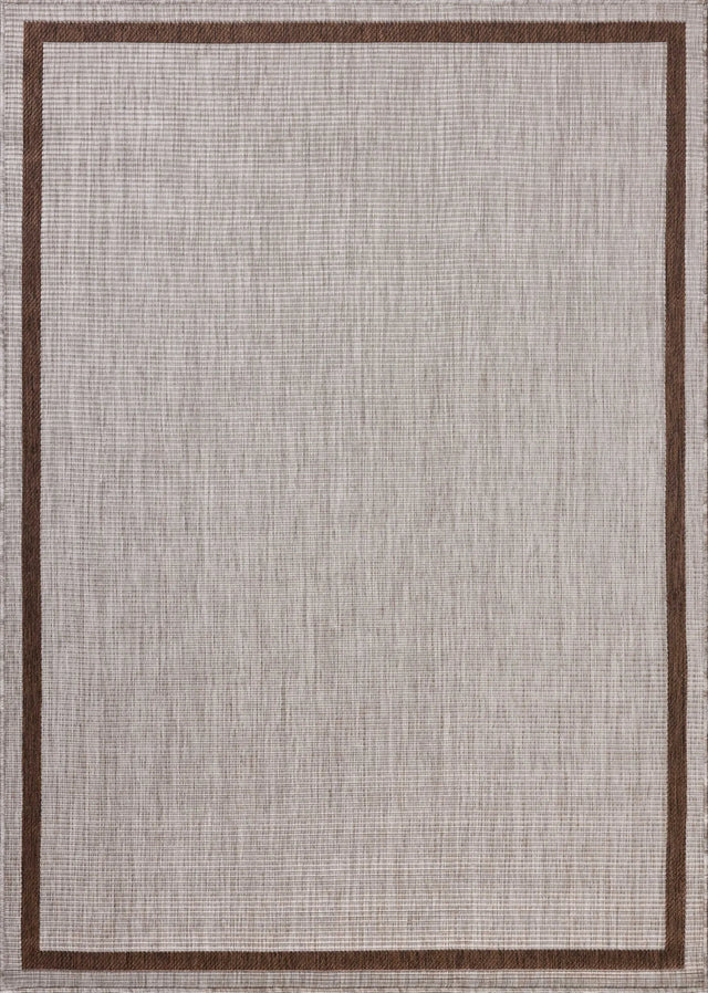 Loloi Easton ESN-02 Dove / Coffee Rug - main flat