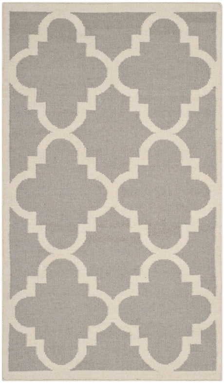 Safavieh Dhurries 3'-0" x 5'-0" Rug in Dark Grey / Ivory