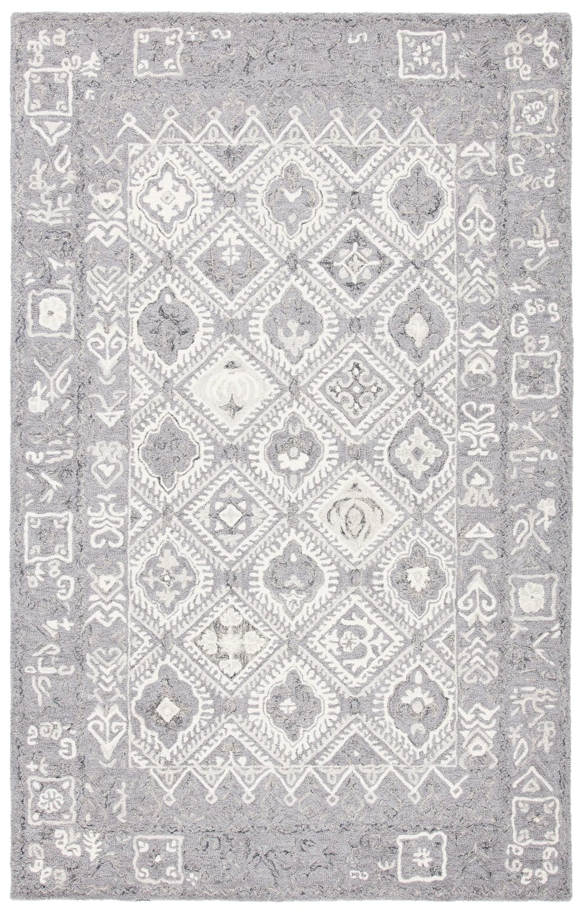 Safavieh Micro-Loop 4'-0" x 6'-0" Rug in Ivory / Grey