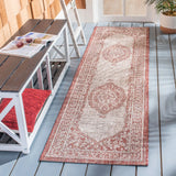 Safavieh Courtyard 2'-3" x 10'-0" Rug in Light Beige / Terracotta